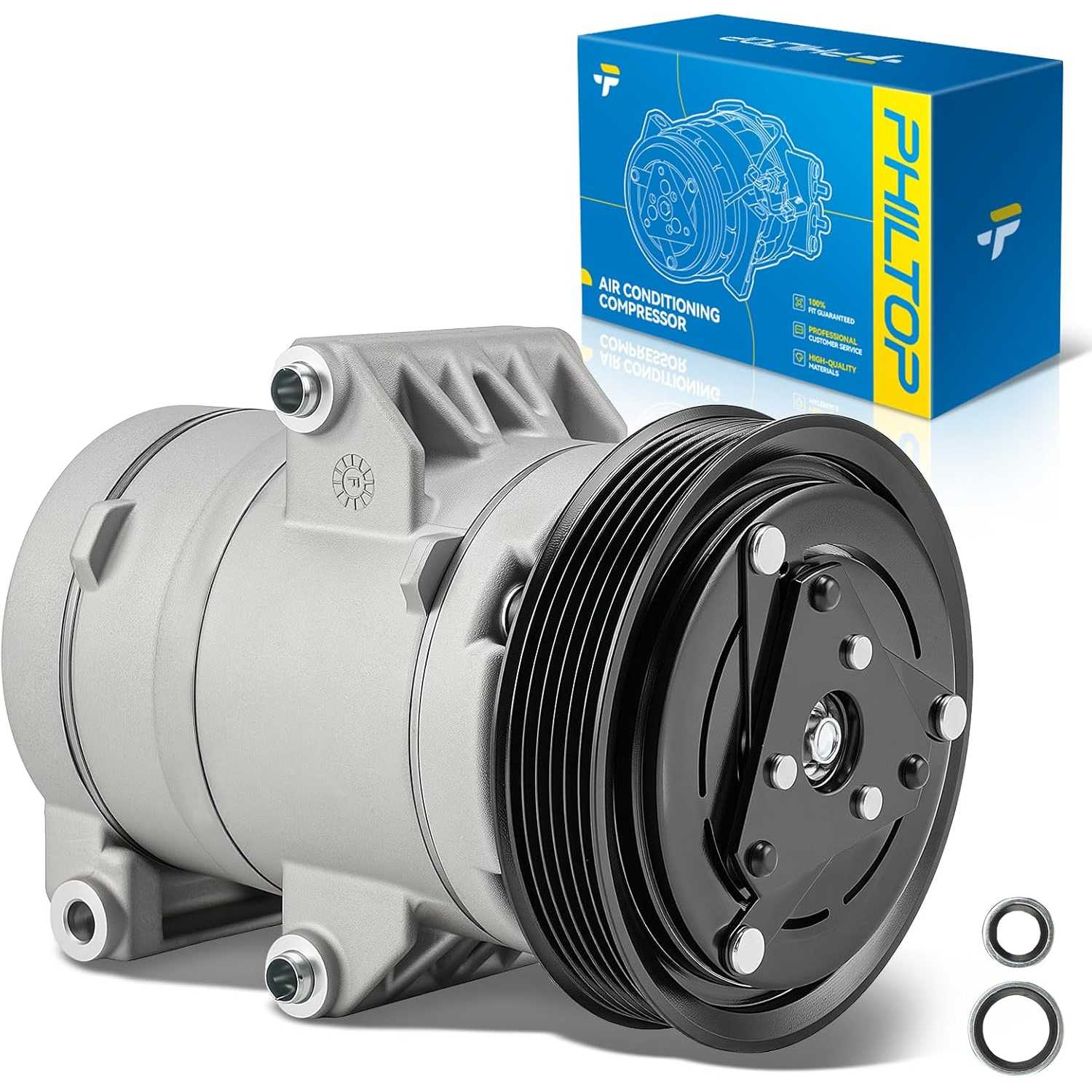 PHILTOP Air Conditioner AC Compressor with Clutch for 2006-2007 Fusion,2008 2009 Fusion 2.3L,2010-2012 Fusion 2.5L,2006-2009 Mil