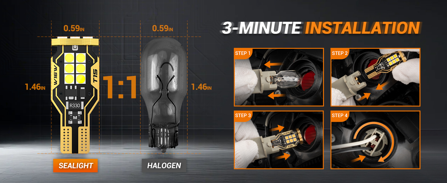 921 LED bulb delivers 600% brighter error-free reverse light with 4000LM of brightness backup light