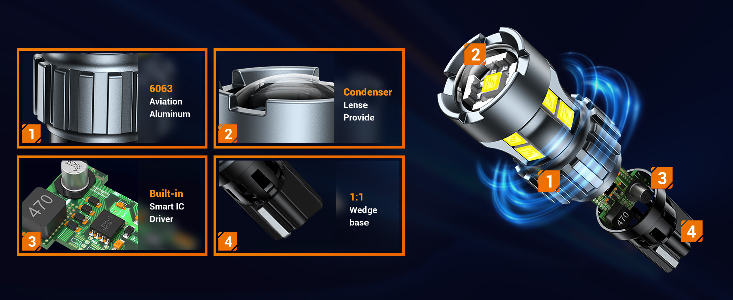 sealight 912 921 led light bulbs white for backup reverse lights bulb T15 W16W 906 922 led bulbs