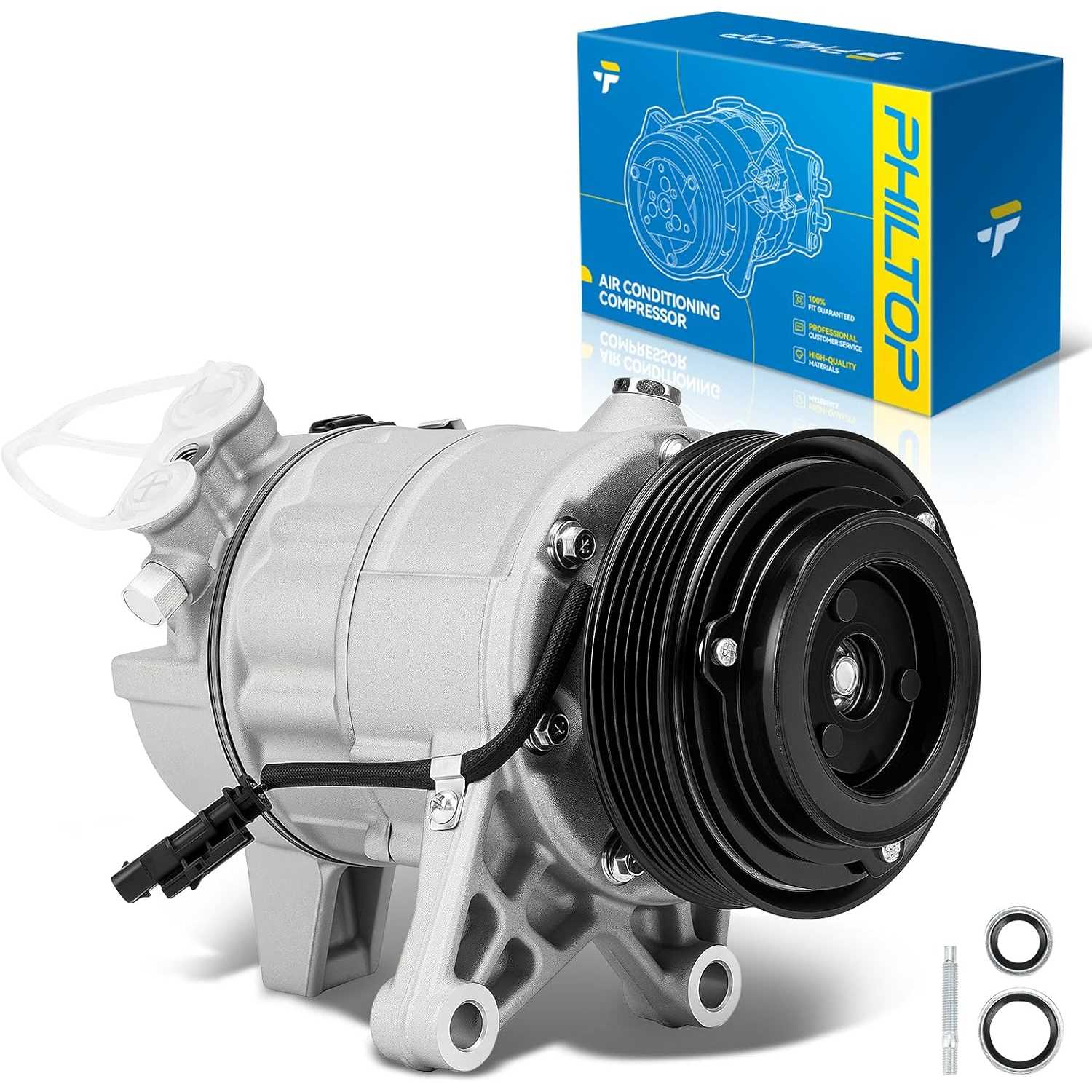 PHILTOP Air Conditioner AC Compressor with Clutch for 2014-2020 Impala,2013-2015 LaCrosse 3.6L,2016 LaCrosse, 2013-2019 XTS 3.6L