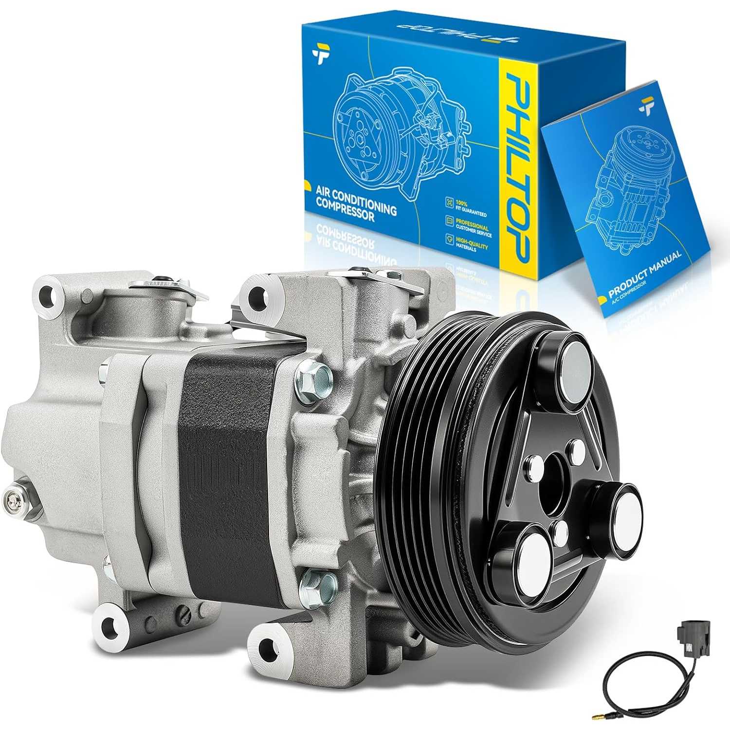PHILTOP C1840 Air Conditioner AC Compressor with Clutch for Mazda 3 2006, 2008, 2007 2.3L/2.0L,5 2006-2008