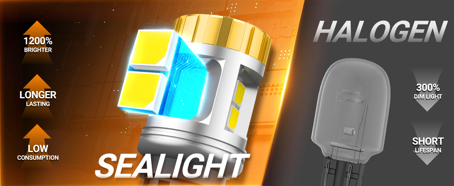 Sealight 921 912 W16W 906 904 902 922 LED Light Bulb White Reverse Backup Tail Blinker Light