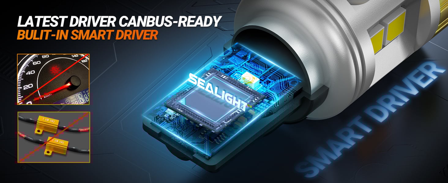 Sealight 921 912 W16W 906 904 902 922 LED Light Bulb White Reverse Backup Tail Blinker Light