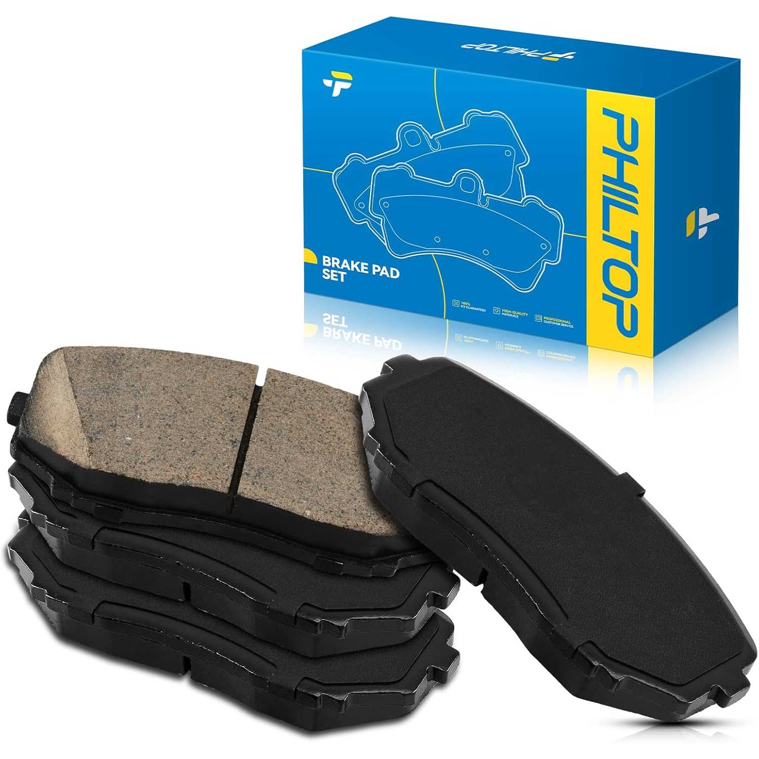 PHILTOP Ceramic Front Brake Pads For CX-9 2007-2023, 4 Pcs replace # D1258