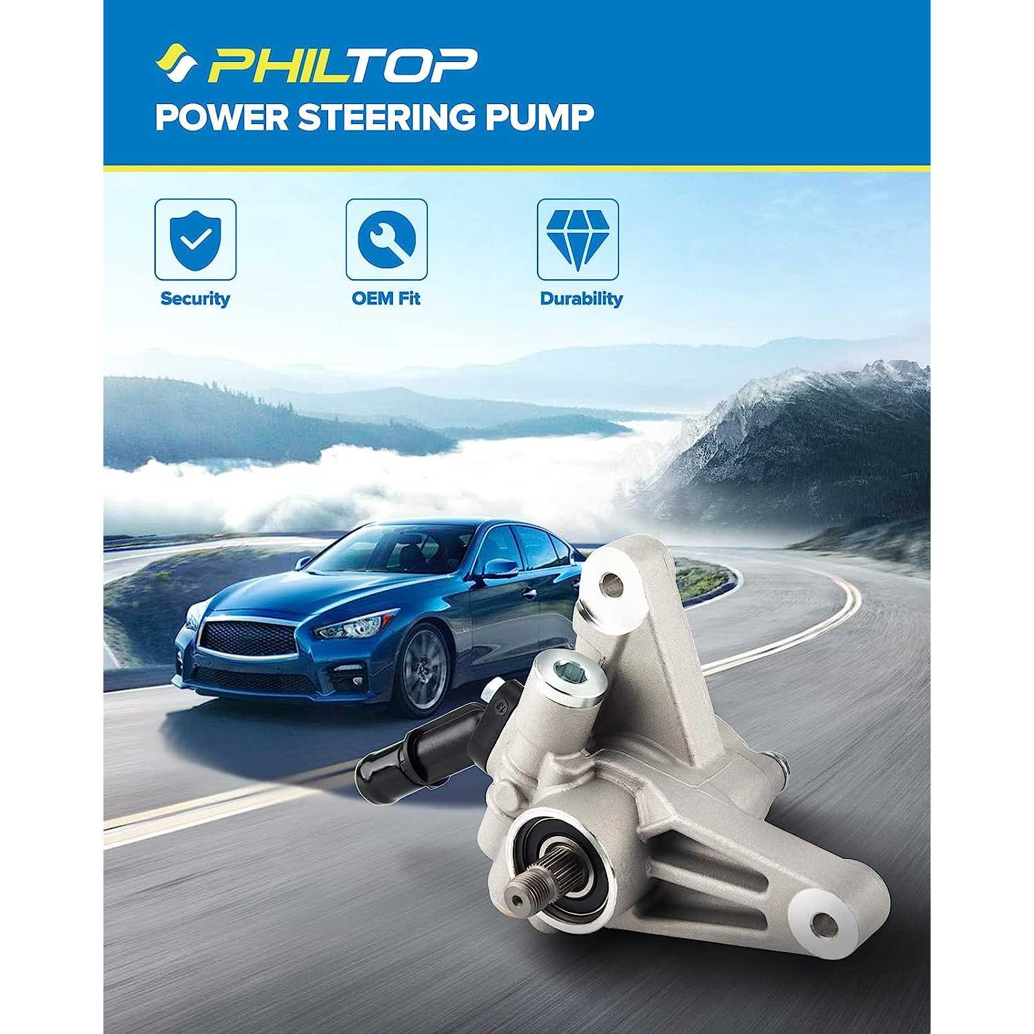 21-5349 Power Steering Pump PHILTOP OE Fit For Accord 2006-2007 3L, Power Assist Pump 56110RCAA01, 56110RDJA01, 56110RDJA02 3