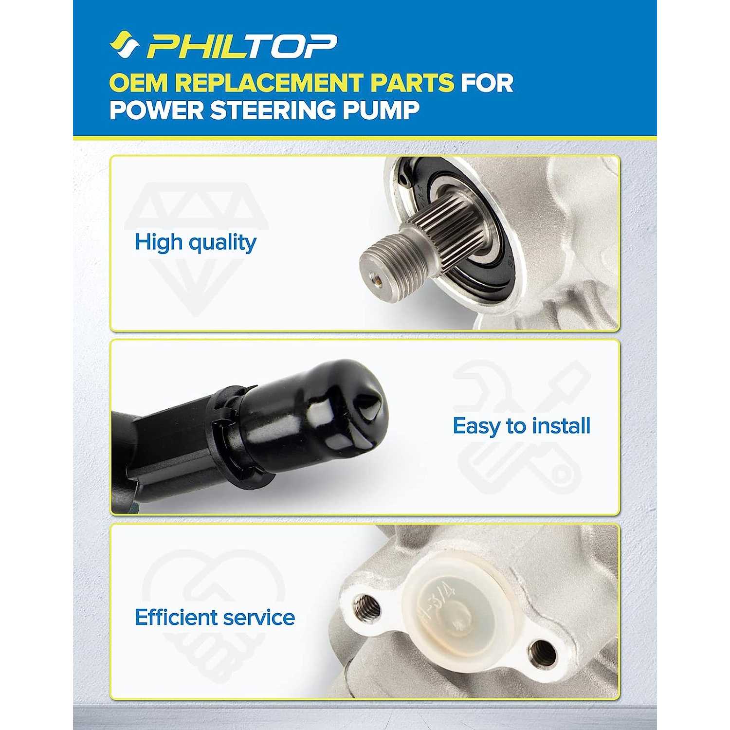 21-5349 Power Steering Pump PHILTOP OE Fit For Accord 2006-2007 3L, Power Assist Pump 56110RCAA01, 56110RDJA01, 56110RDJA02 5