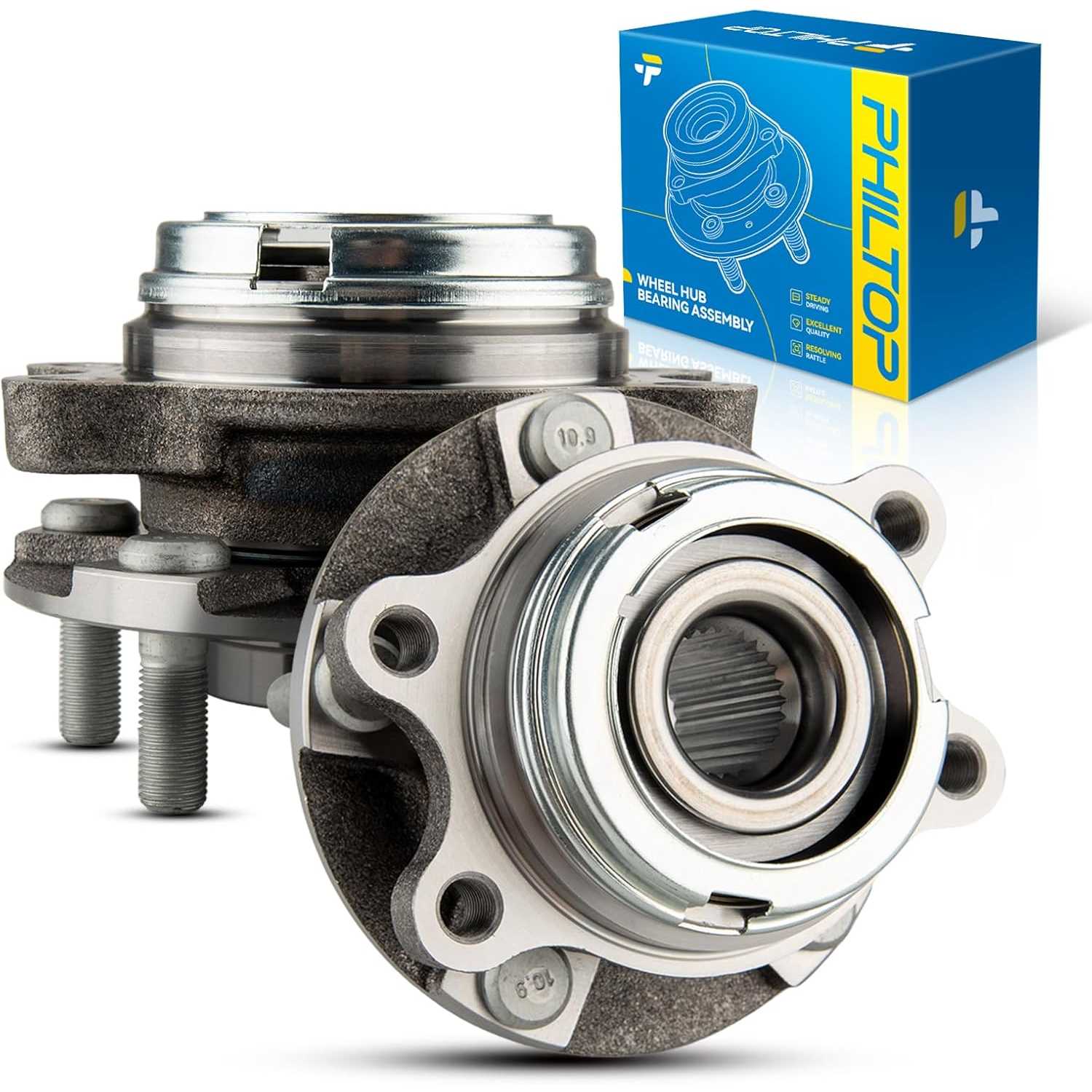 PHILTOP 2 PCS 513335 Front Wheel Bearing Hub Assembly for 2014-2023 Infiniti Q50, 2009-2012 Infiniti G37, 2003-2012 Infiniti FX3