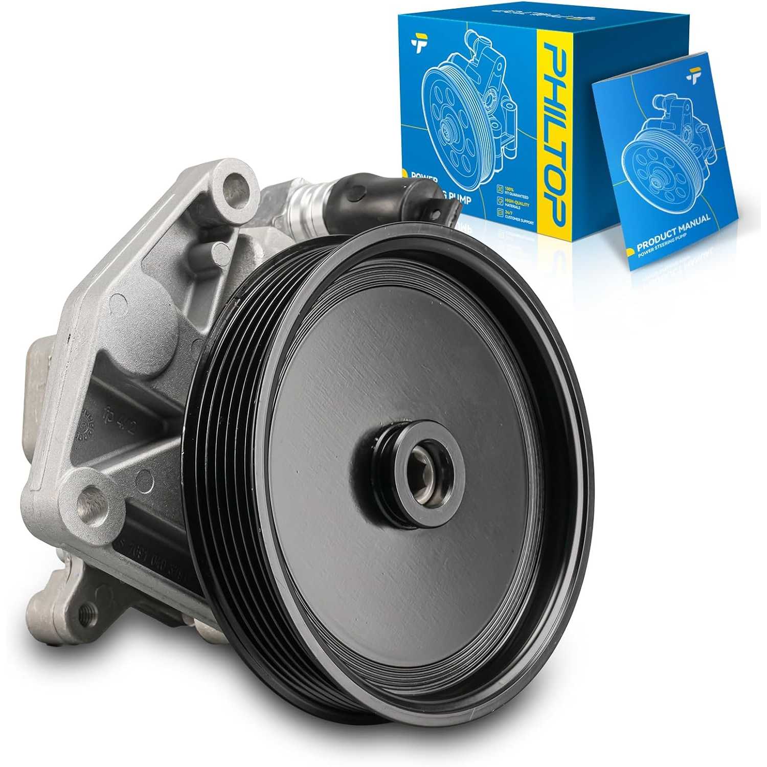 PHILTOP 21-341 Power Steering Pump Pulley Fit for 2008-2010 C300(Automatic), C350, 2008-2012 GL550, 2009-2011 ML350 3.5L, ML550,