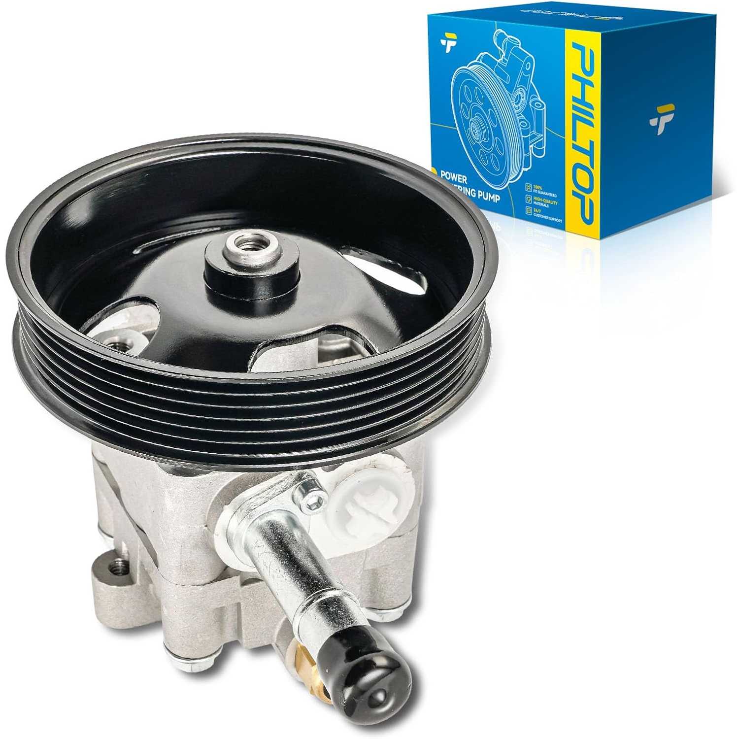 PHILTOP 215372 Power Steering Pump Pulley, Fit for 2004-2009 Galant 2.4L, 2006-2012 Eclipse 2.4L, 2010-2012 Galant, Replace# 215