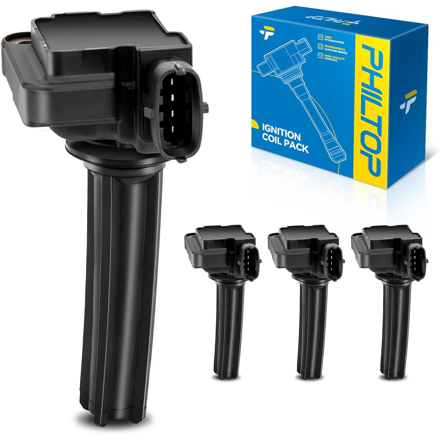 PHILTOP UF526 Ignition Coil 4 Packs Fit for 2006-2009 9-3 2.0T, 2003-2005 2010-2011 9-3, 2010-2011 9-3X