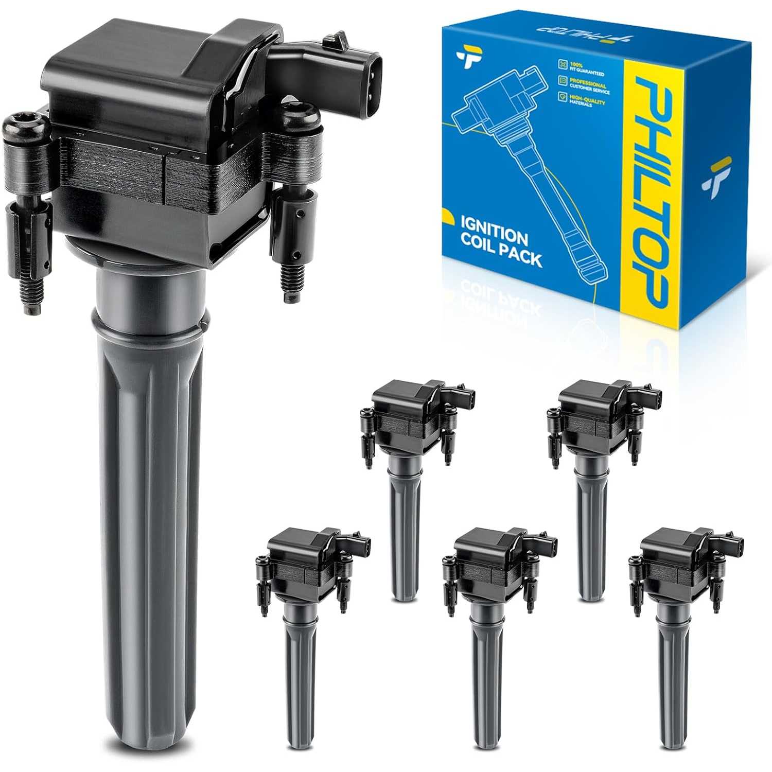 PHILTOP UF269 Ignition Coil Pack Compatible with 2004-2006 Pacifica 3.5L Base/Limited/Touring, 2005 300 Limited/Touring Magnum S