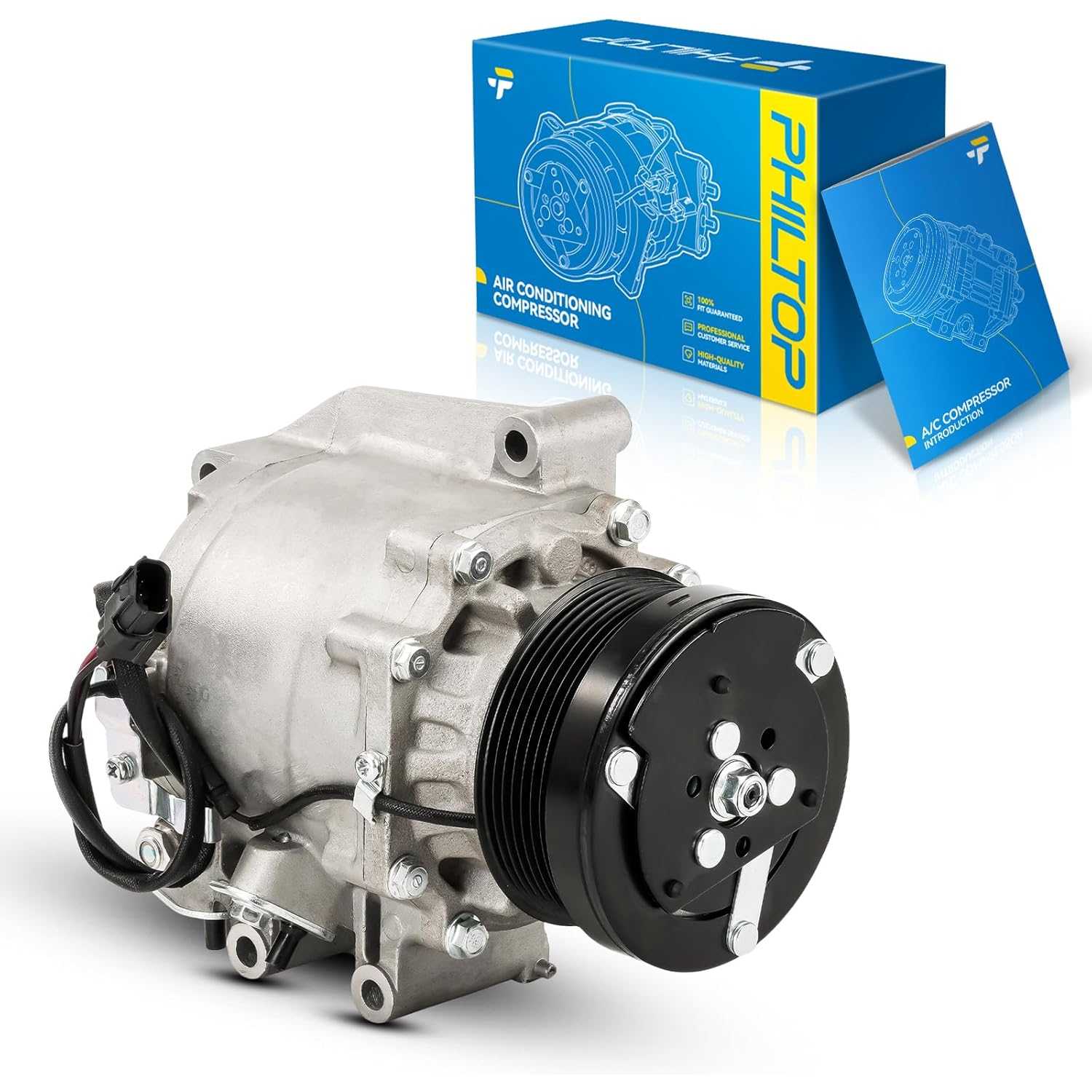 PHILTOP A/C Compressor with Clutch 97555 Replacement for Honda Civic 2006-2011 1.8L