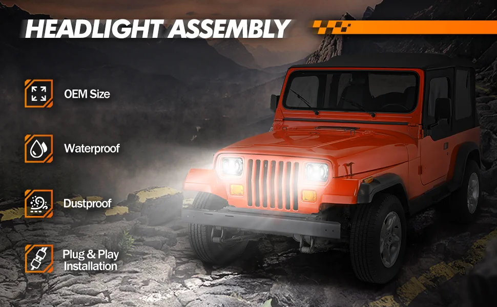Wrangler YJ headlights