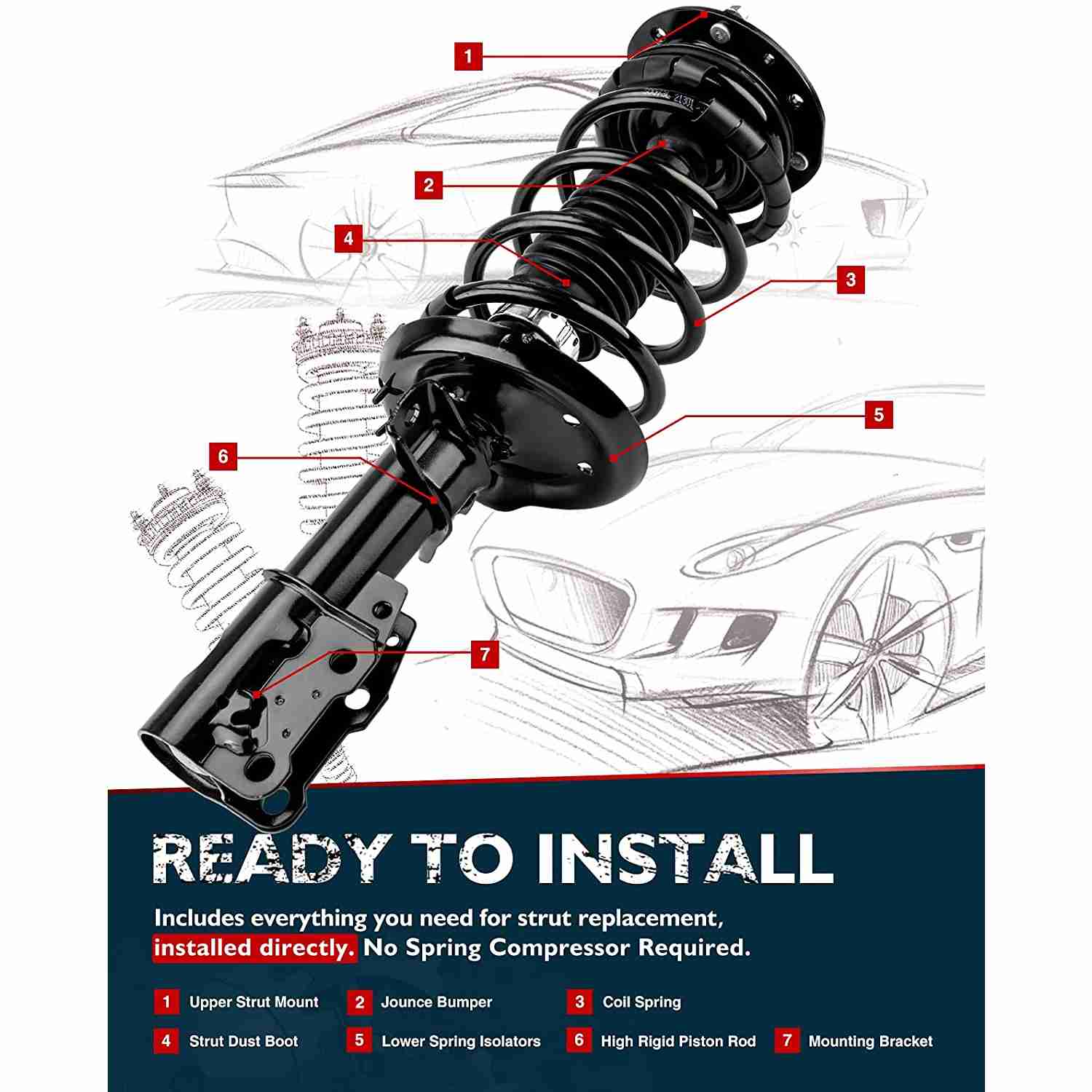 KAX® 2005-2010 Cobalt Chevrolet Complete Struts and Shocks 4Pcs 1