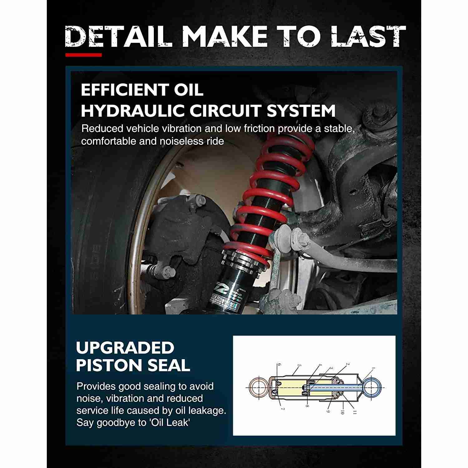 Suncent® 1997-2003 Toyota Avalon(More Available) Front&Rear Coil Spring Struts Assembly 4Pcs 3