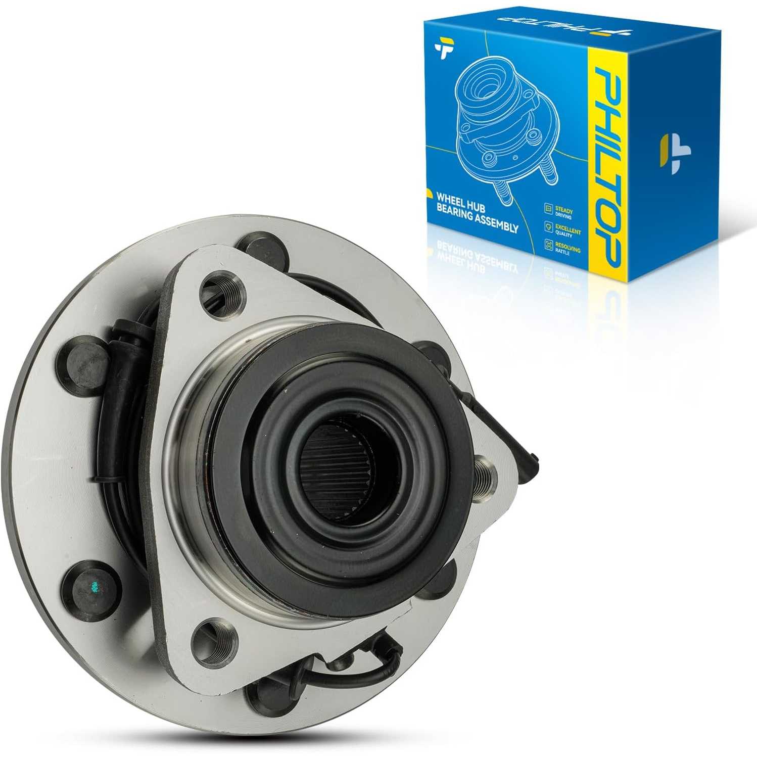 PHILTOP 515156 RWD Front Wheel Bearing Fit for Nissan Armada 2012-2015, Nissan Titan 2012-2015, 6 Lugs Wheel Hub Assembly W/ABS
