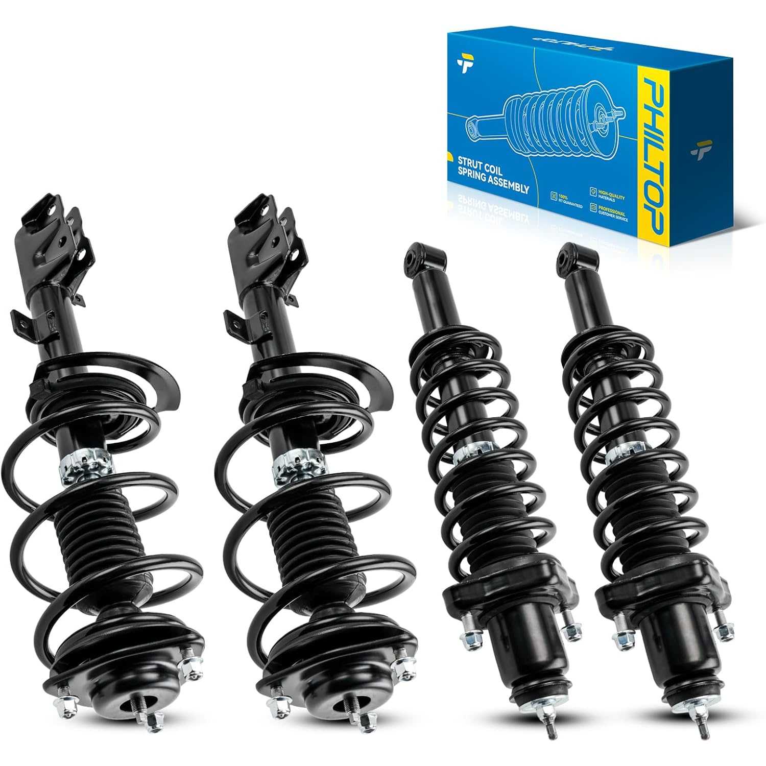 PHILTOP Front and Rear Complete Shock Absorber Strut Assembly Fit For Dodge 2007-2012 Caliber,Shocks and Struts 172367,172368,17