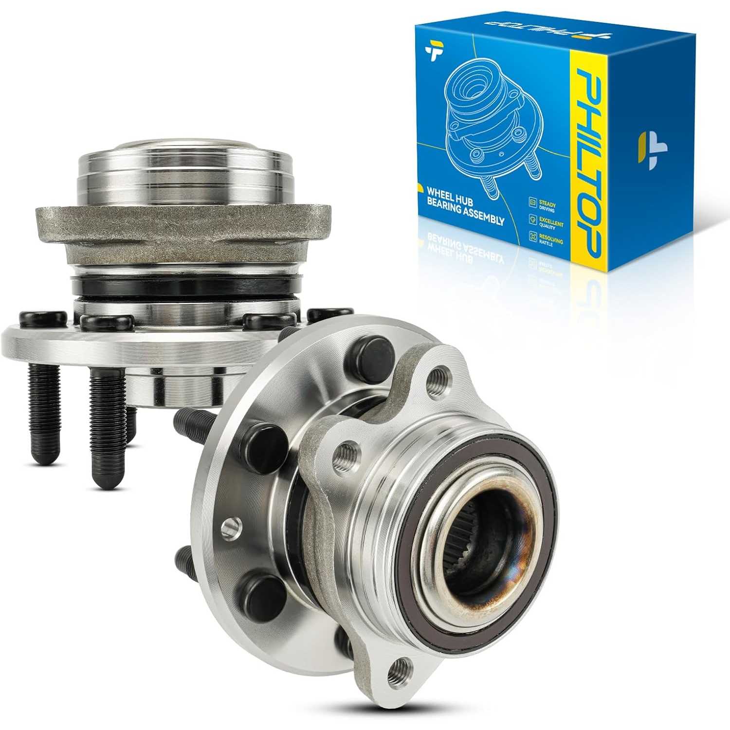 PHILTOP Front Wheel Hub Bearing for 2015-2022 Chevrolet Colorado 4WD, 2015-2022 GMC Canyon 4WD, 515167 Hub Assembly 6 Lugs