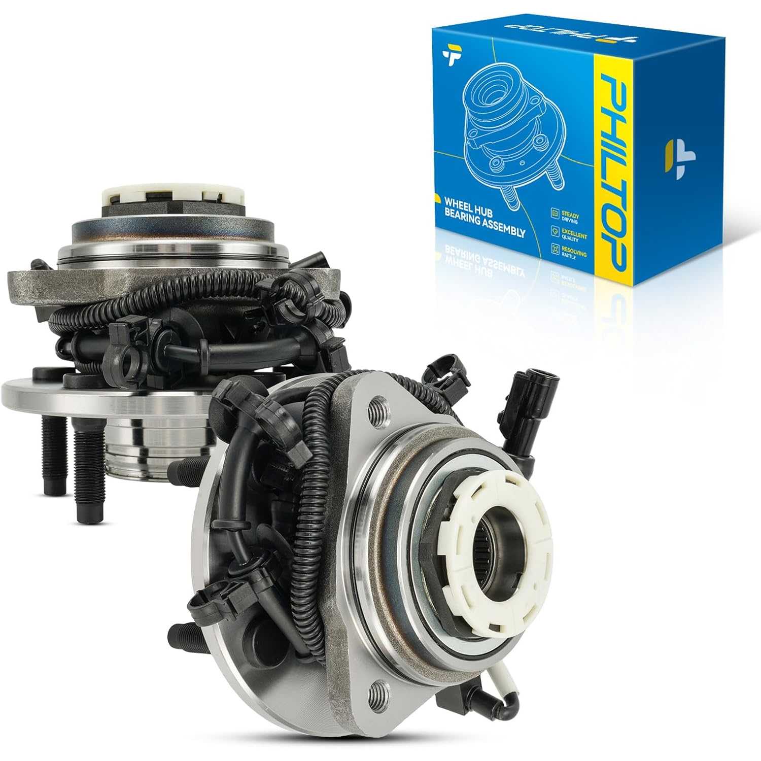 PHILTOP 515027 4WD Front Wheel Bearing Hub Assembly Fit for Ford Ranger 1998-2000, Mazda B4000 1998-2000, 5 Lugs Wheel Hub Beari