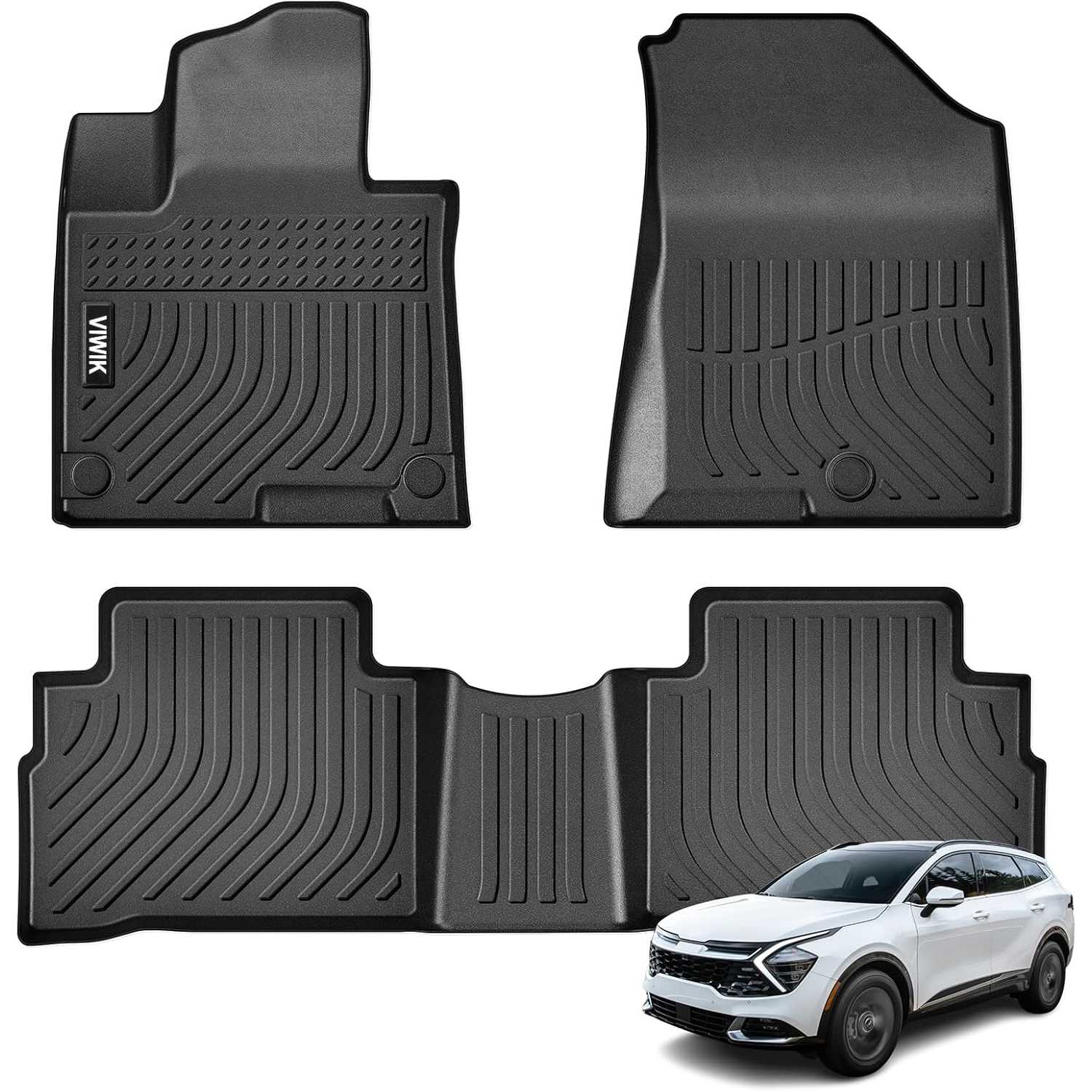 2023-2024 Kia Sportage (not fit Hybrid) SUV All Weather Custom Truck Floor Mats Best TPE Vehicle Floor Liners Automotive ViWiK® 0