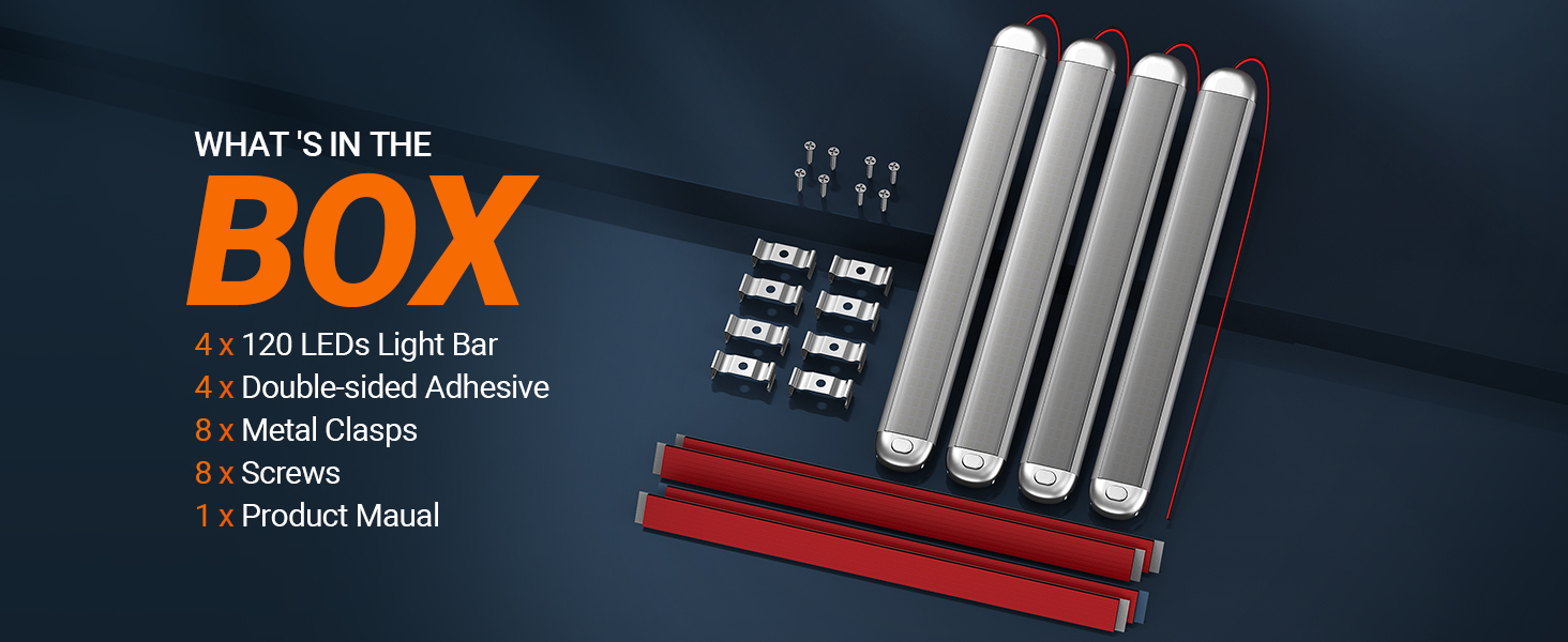 SEALIGHT DC 12V LED Interior Light Bar, 1500LM 8W LED Lights Strip