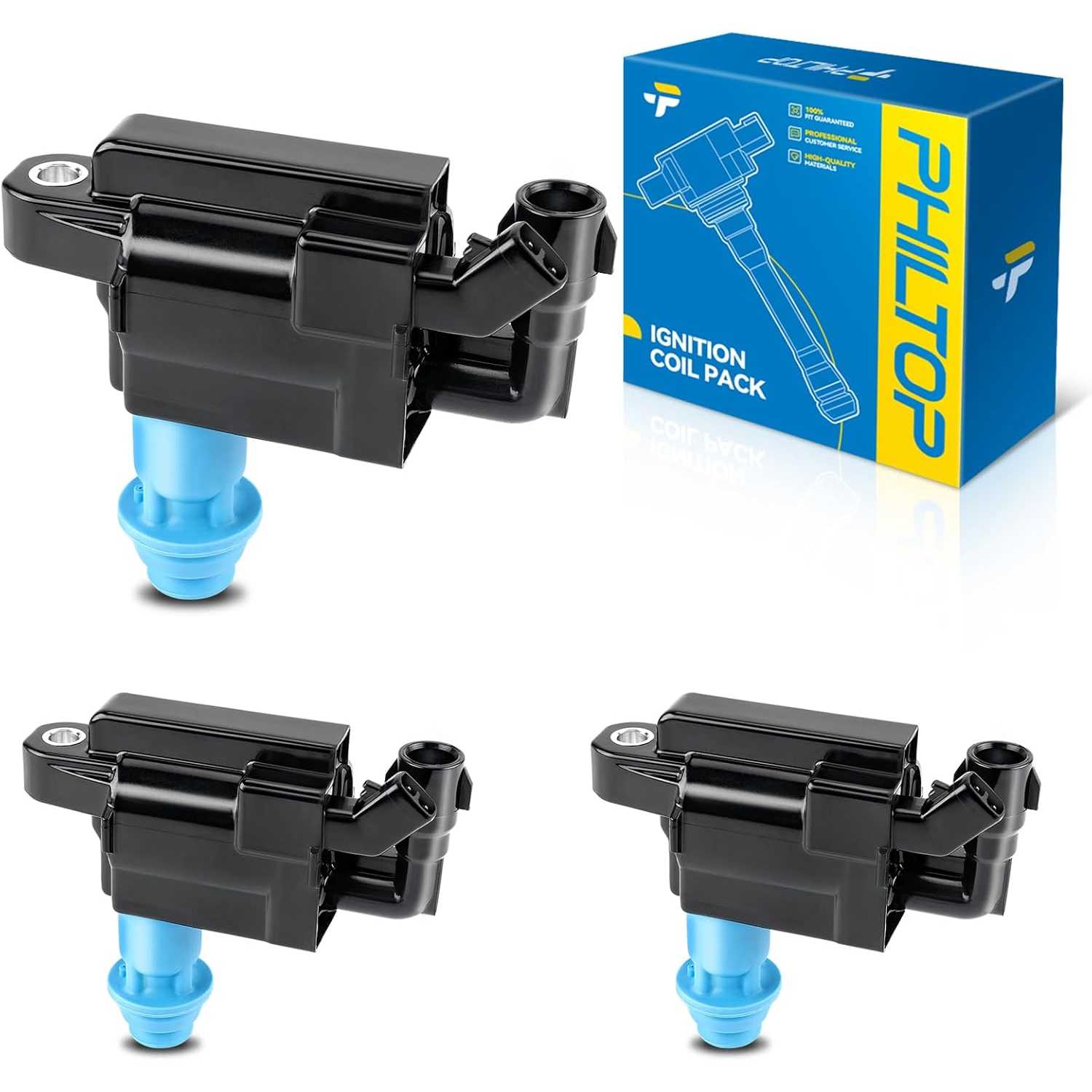 PHILTOP UF228 Ignition Coil Packs Fits for Lexus 1998-2005 GS300, 2001-2005 IS300, 1998-2000 SC300, Toyota 1998 Supra 3.0L
