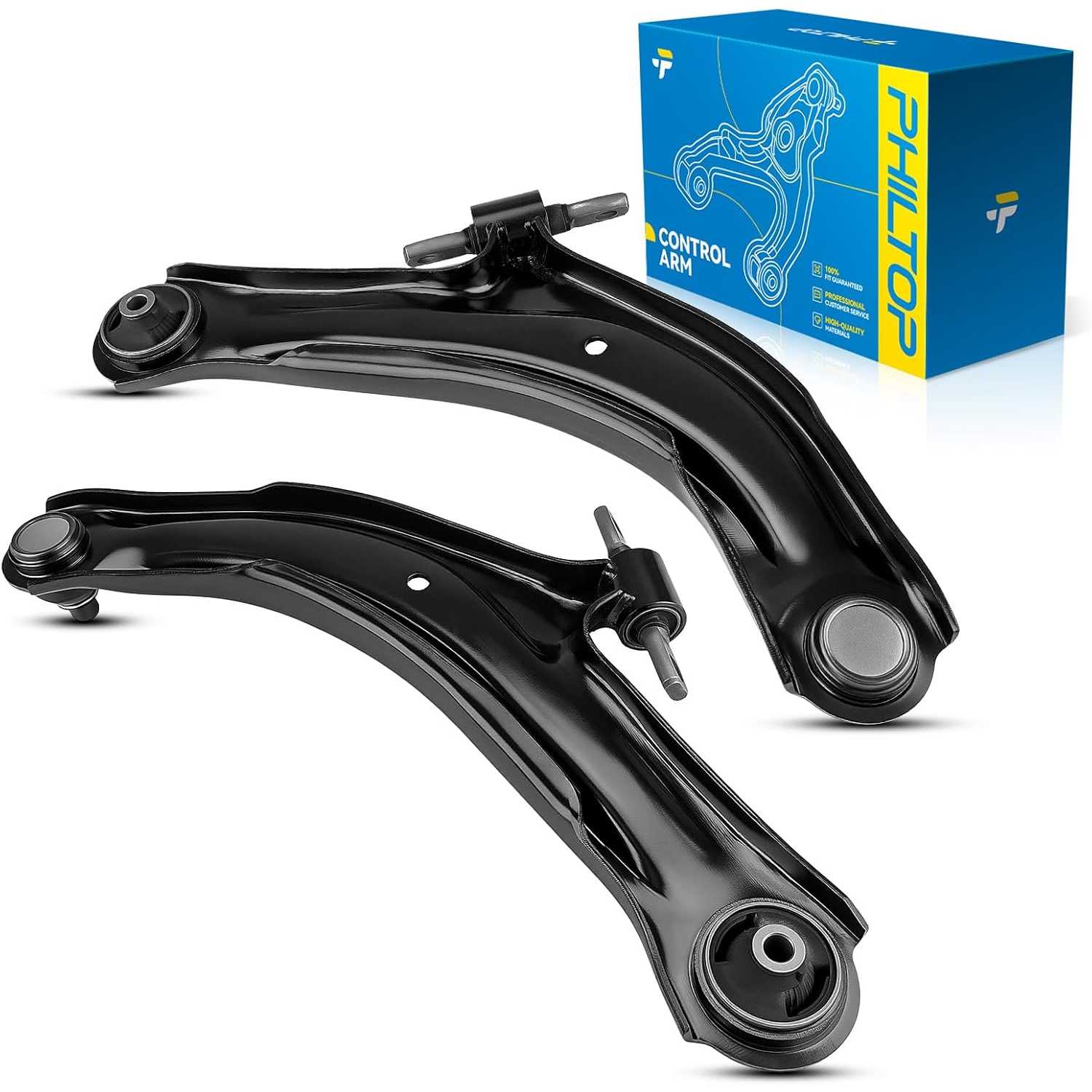 PHILTOP 2 Piece Front Lower Driver and Passenger Side Control Arm and Ball Joint Fit For Nissan Sentra 2007-2012