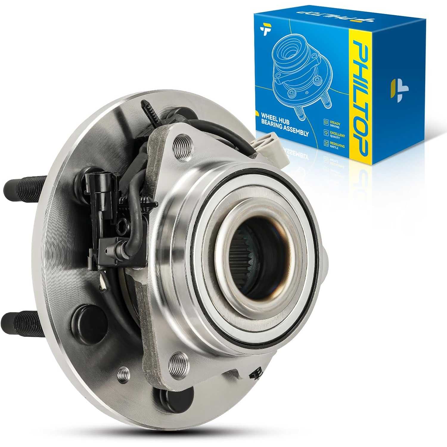PHILTOP 515036 Front Wheel Bearing Hub Assembly for Cadillac Escalade 2002-2006, Chevrolet Avalanche 1500 2002-2006, Yukon XL 15