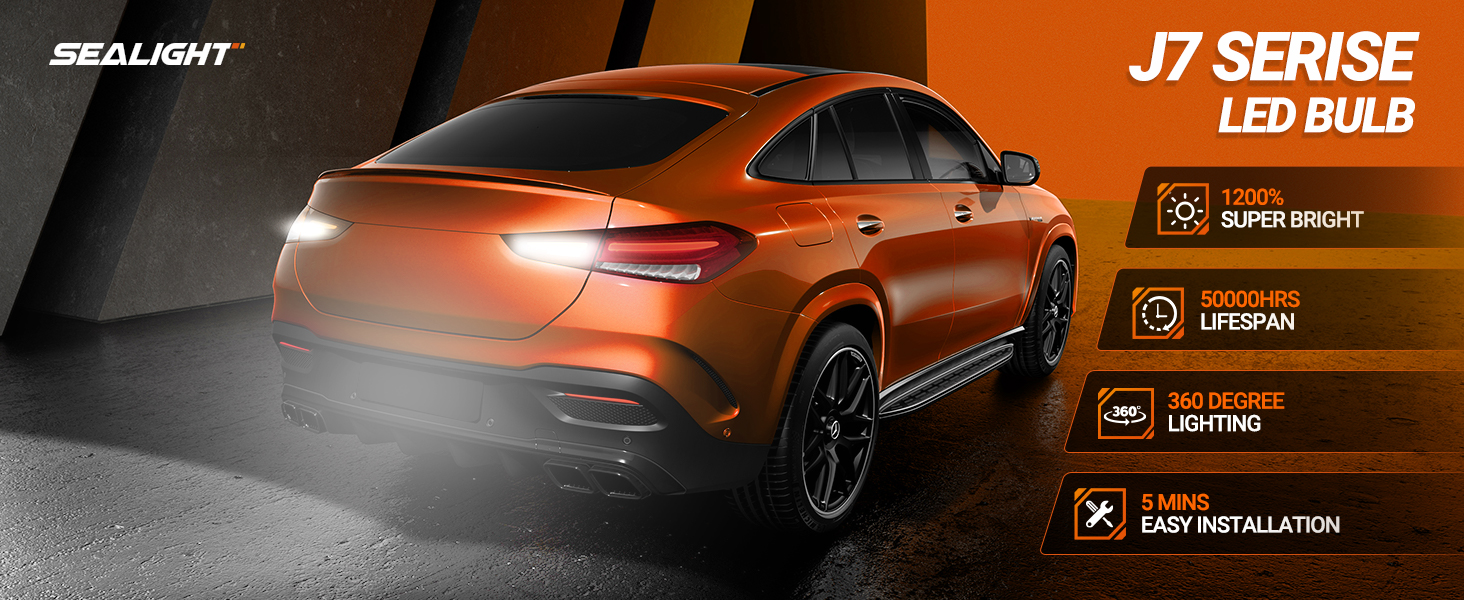 Sealight 7443 7440 7441 7444 T20 W21W LED Light Bulb White Reverse Backup Tail Blinker Light