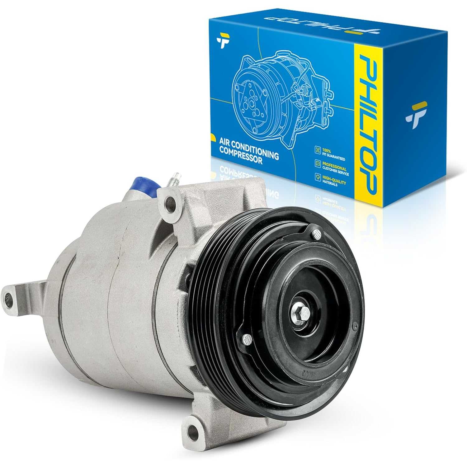 PHILTOP AC Compressor Compatible with 2010-2011 Chevy Equinox Terrain 2.4L, 2015 Terrain 2.4L, Air Conditioning Compressor