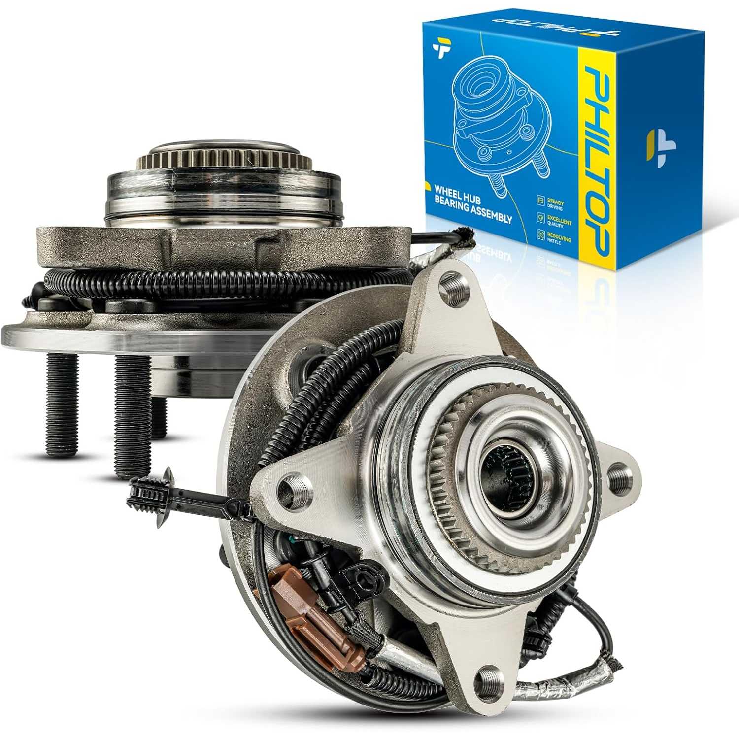 PHILTOP Pair 515199 Front Wheel Hub Assembly Compatible with F-150 2018-2020 W/ABS