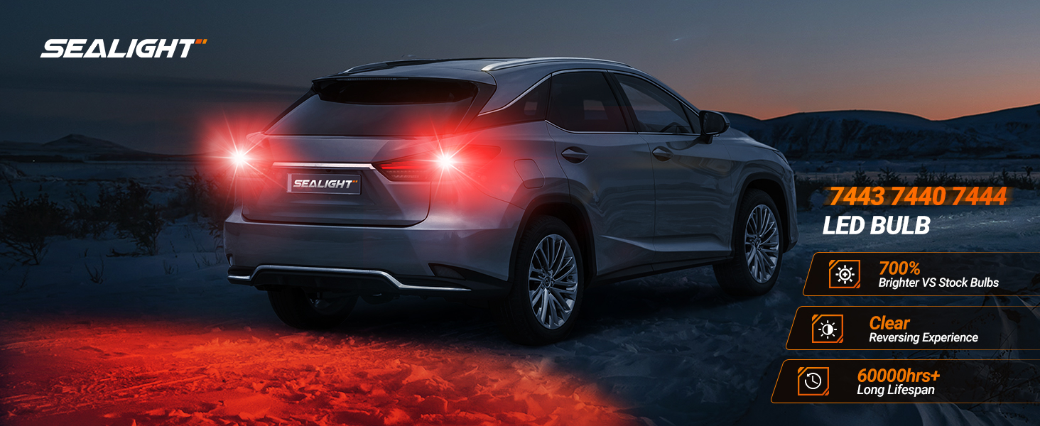 SEALIGHT 7440 7443 LED Bulbs Red for Brake Stop Lights Taillight