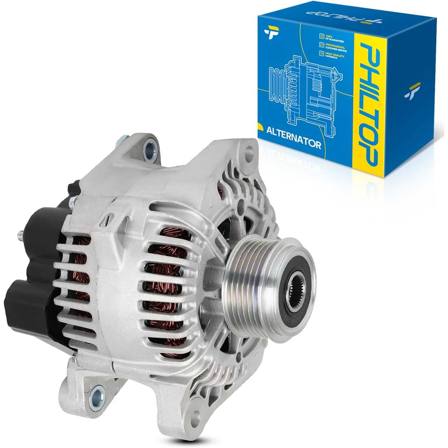 PHILTOP 110A NEW Alternator Compatible with Hyundai, Kia, 2006-2010 Sonata, Optima 2010-2013 Forte 2007-2010 Rondo Replace 11189