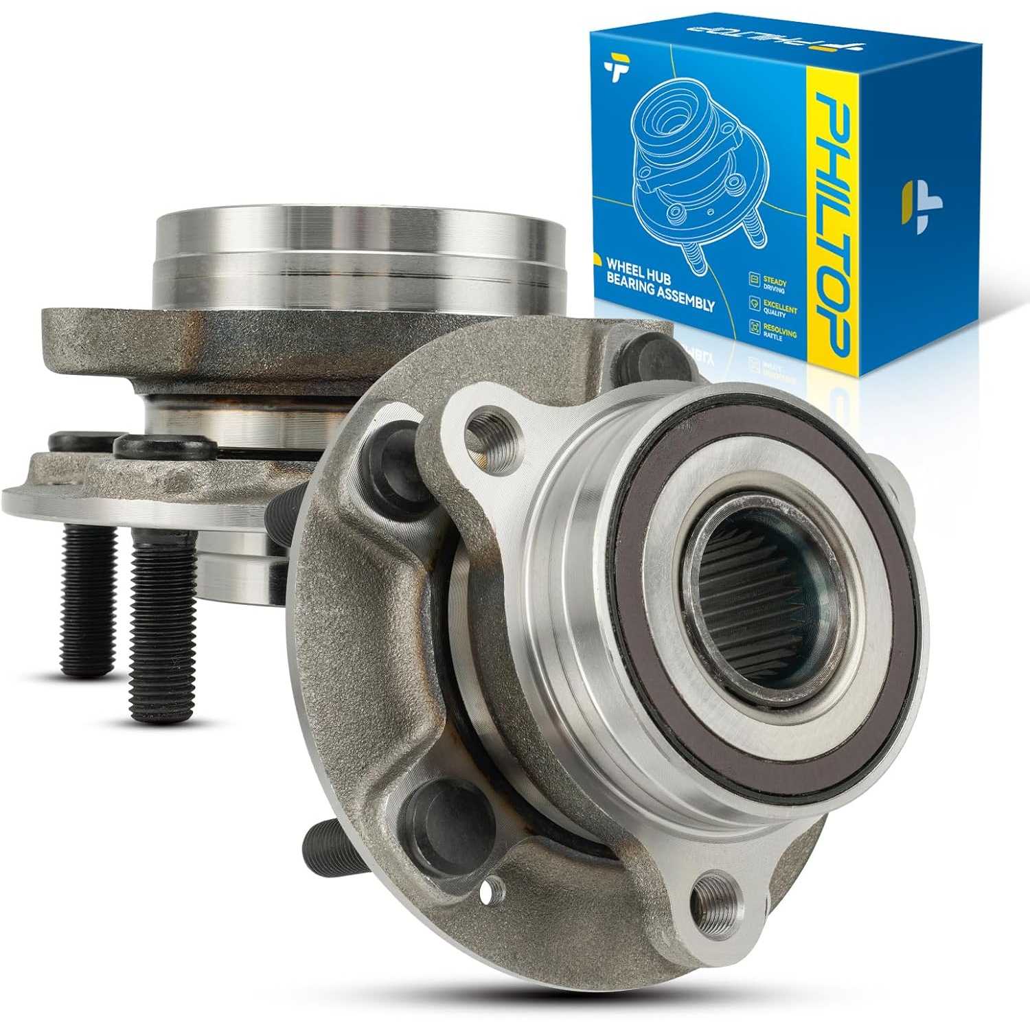 PHILTOP 513420 Pair Front Rear Wheel Bearing for 2017-2023 Elantra, 2019-2022 Forte, 2018-2023 Kona, 2017-2022 NIRO, 2021-2022 S