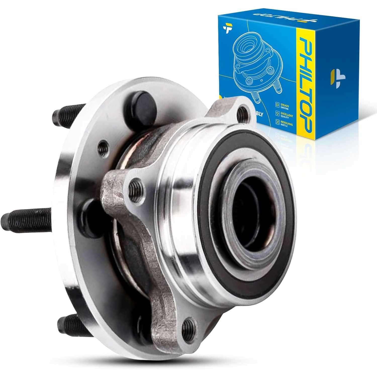 PHILTOP 513275 Front、Rear Wheel Bearing Hub Assembly Fit for Ford Edge 2011-2014, Ford Taurus 2010-2019, Ford Flex 2009-2019, Li