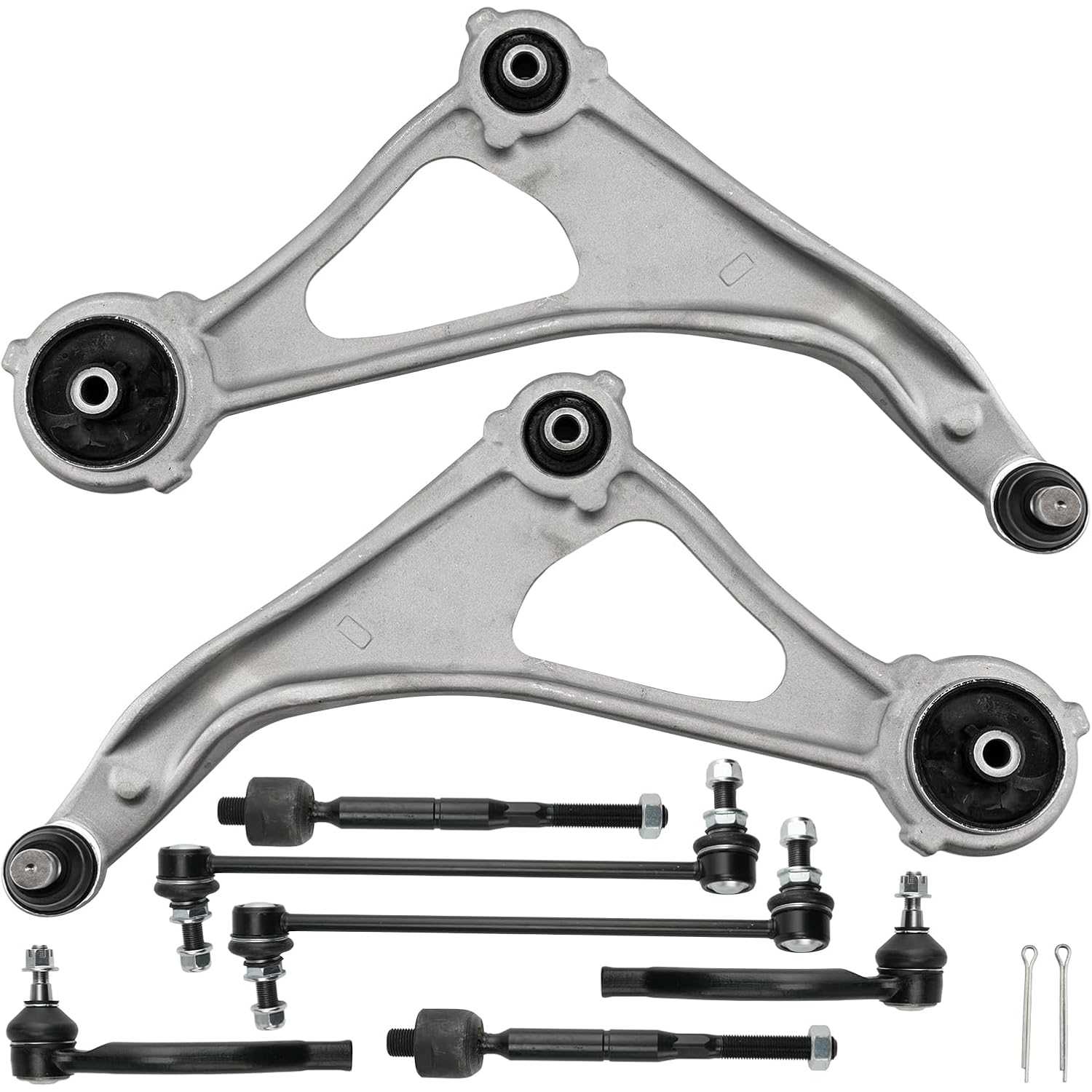 PHILTOP 8Pcs Suspension Kit Front Lower Control Arm w/Ball Joint Sway Bar End Link Tie Rod End Fit for 2015-2018 Altima 2016-201