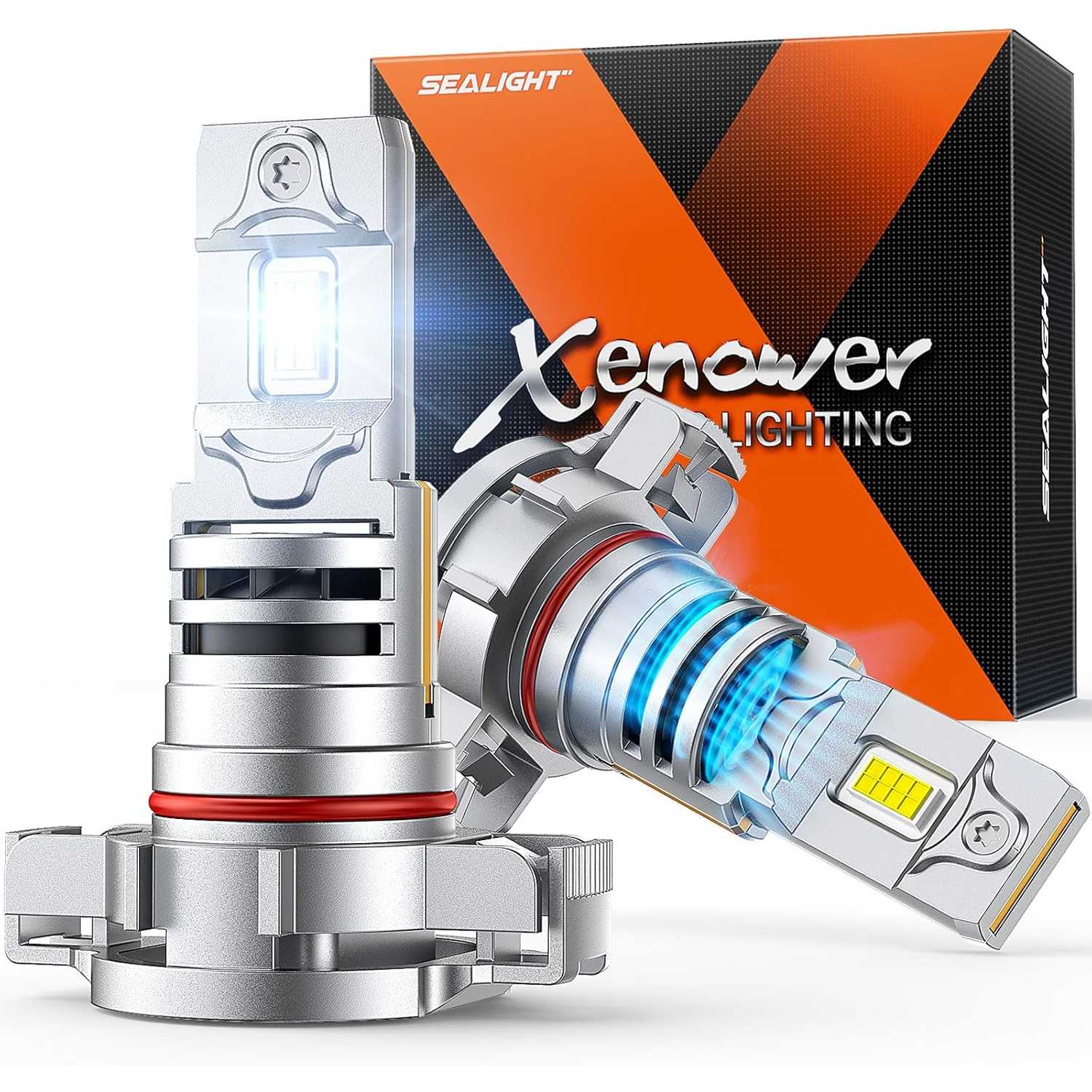 SEALIGHT® XF5 5202/5201 LED Fog Light Bulbs 6500K White 40W 18000LM IP68 2PCS
