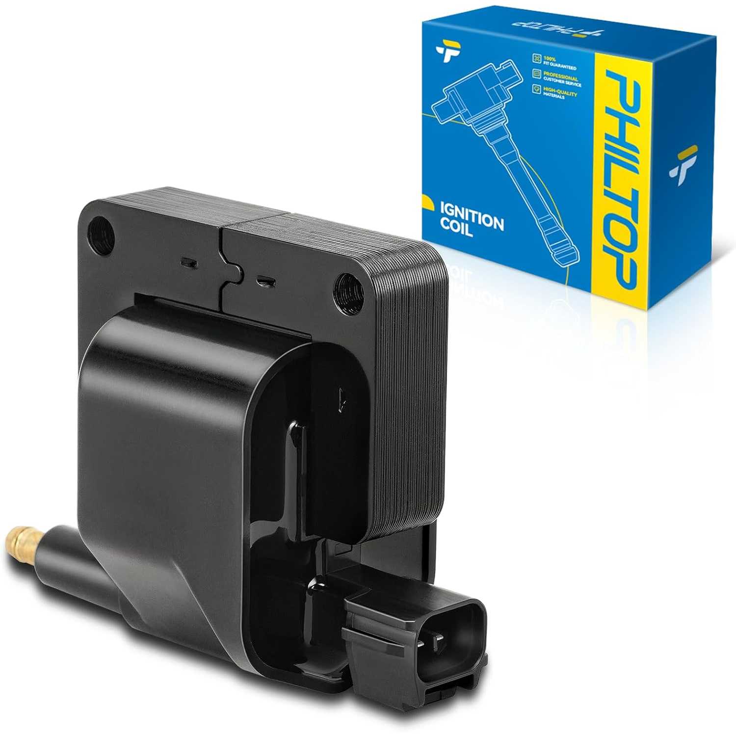 PHILTOP UF198 Ignition Coil Pack Compatible with 1998-2003 Dakota Ram 1500 Durango, 1998-2002 Wrangler Ram 2500 Ram 3500, 1998 G