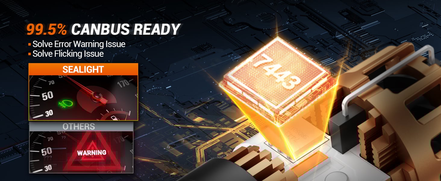 SEALIGHT 7443 LED Bulb Amber Yellow Front Rear Turn Signal Upgraded 7440 T20 7444 7441 W21W 992