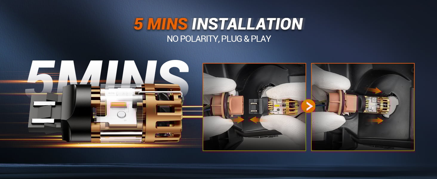 SEALIGHT 7443 LED Bulb Amber Yellow Front Rear Turn Signal Upgraded 7440 T20 7444 7441 W21W 992