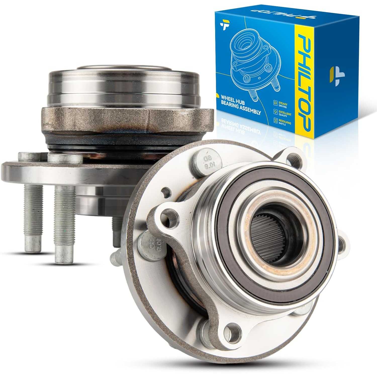 PHILTOP 513275 x2 Rear Wheel Hub Assembly Compatible with 2011