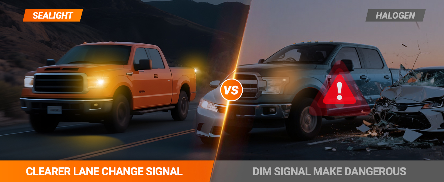 SEALIGHT 3156 3157 LED Bulb amber yellow front rear turn signal lights