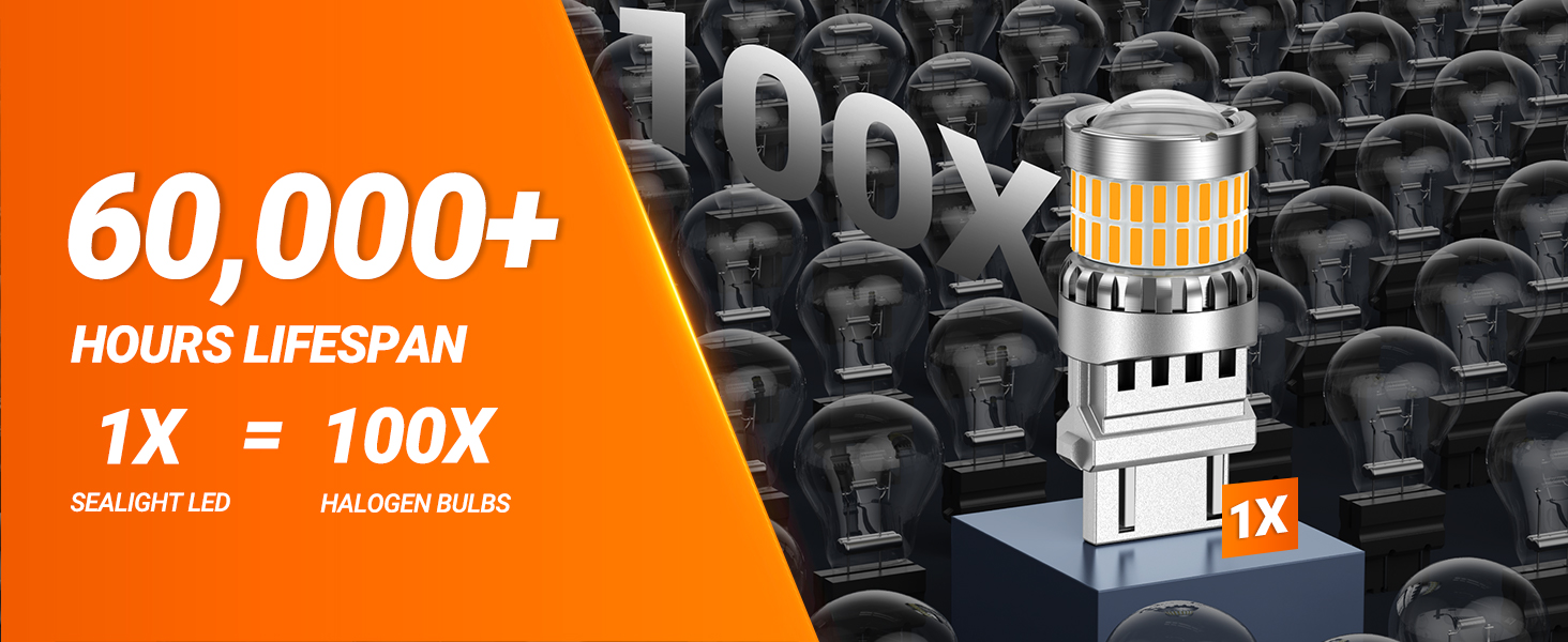 3157ll long lifespan led bulb amber 60000 hour