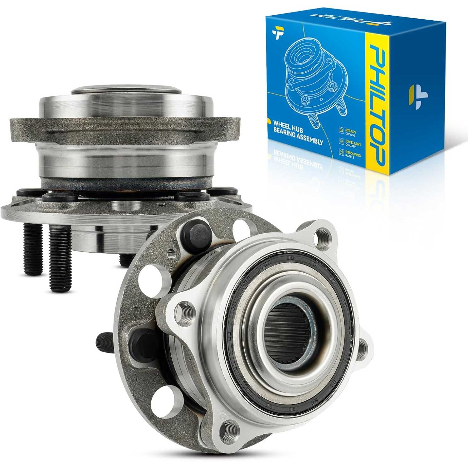 PHILTOP 513409 x2 Front Wheel Hub Assembly Compatible with 2016-2020 Kia Sorento, 2015-2018 Hyundai Santa Fe Sport, 2015-2018 Hy