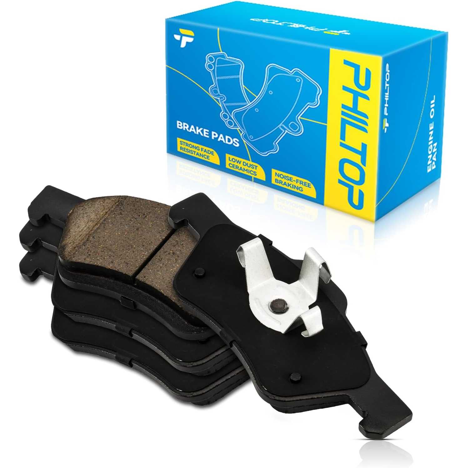 PHILTOP Front Brake Pads Fit For 2005-2010 Escape, 2005-2010 Mariner 3.0L, 2005-2006 2008-2011 Tribute 3.0L, Ceramic Brake Pads