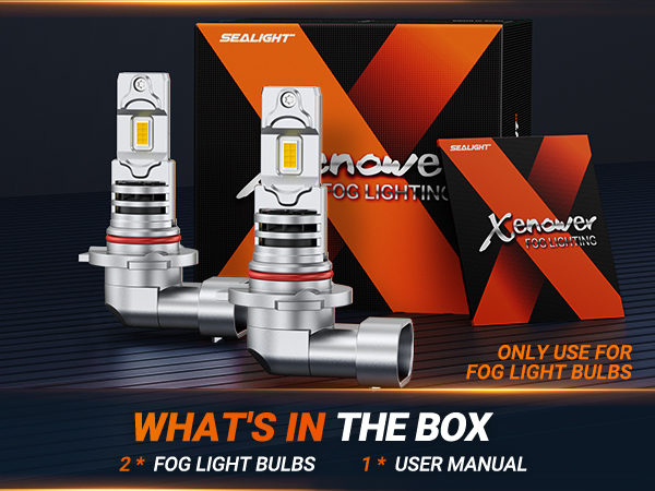 AUXITO H10 / 9145 LED Fog Light Bulbs - 6500K White, 30000 Lumens, Super Bright Pair