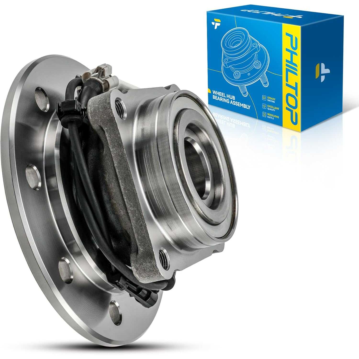 PHILTOP 515041 Front Wheel Hub Assembly Fit for 1996-1999 K1500, 1996-2000 K2500, 1996-2000 K3500, 1996-1999 K2500 Suburban, 199