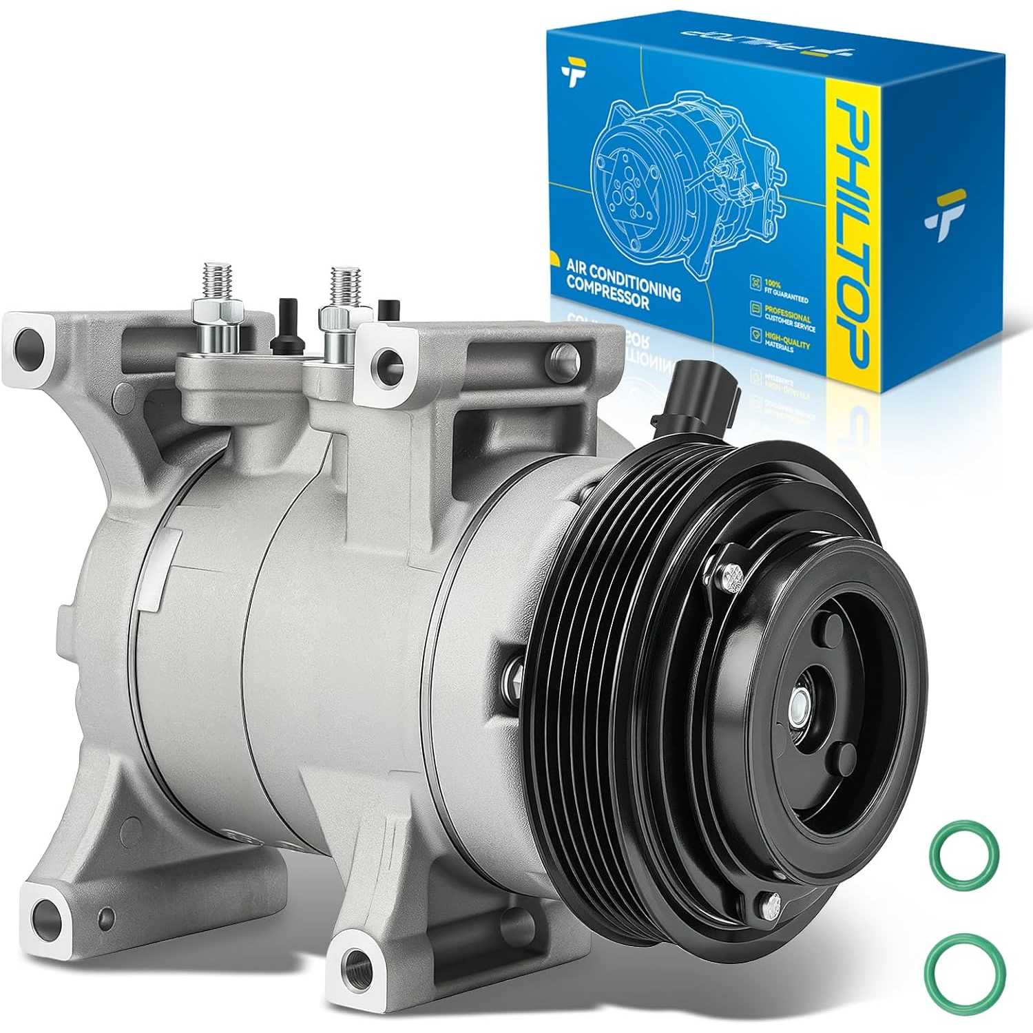 PHILTOP 140405 Air Conditioner AC Compressor with Clutch for Jeep Grand Cherokee 2011-2015 3.6L,2016 3.0T,Durango 2011-2015 3.6L