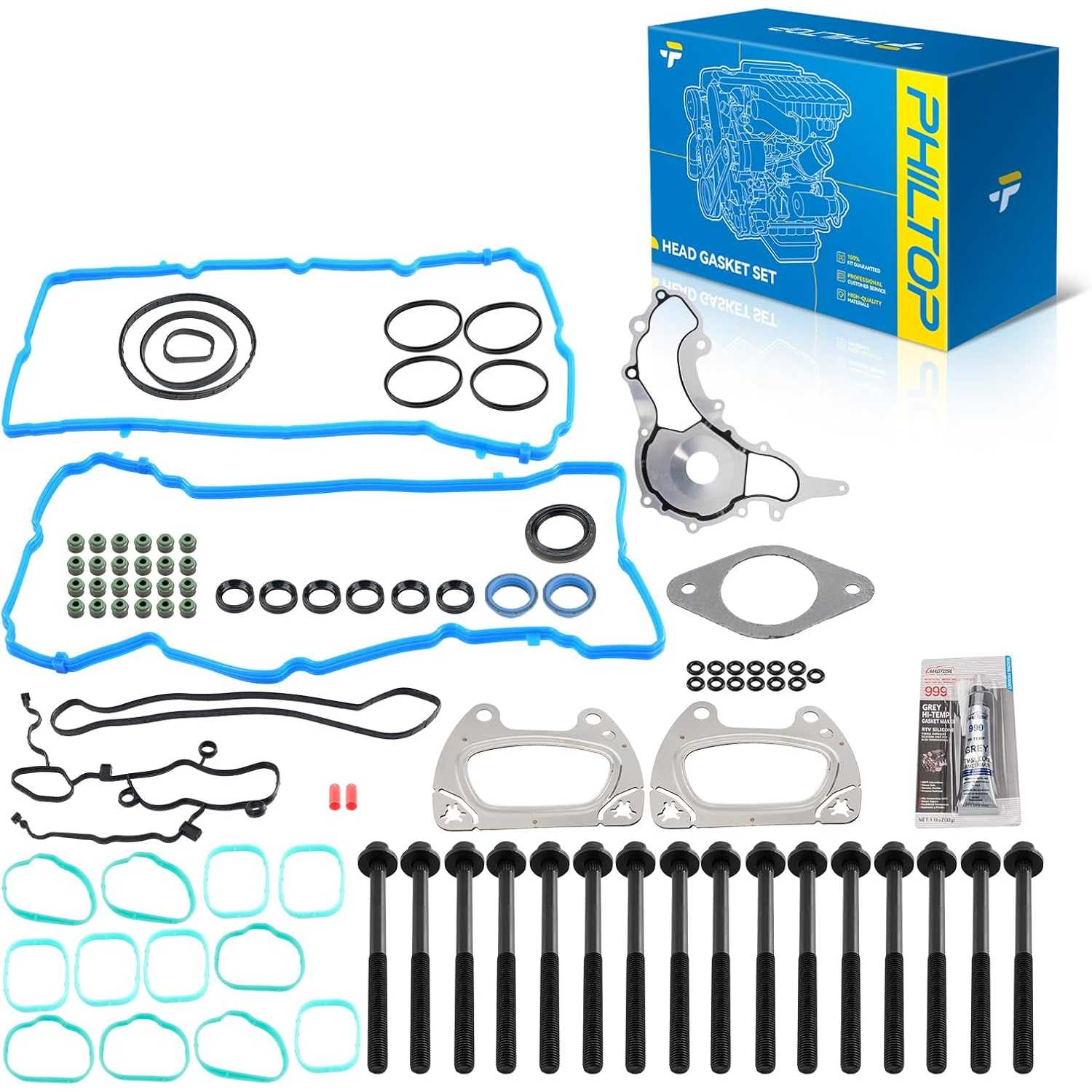 PHILTOP HS26541PT Head Gasket Set Fit for Jeep Grand Cherokee Wrangler JK, Dodge Grand Caravan Charger Journey Durango Challenge