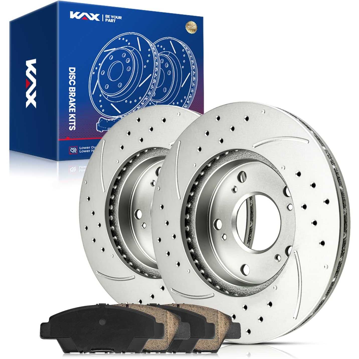 2012 Honda CR-Z Front Drilled and Slotted Ceramic Brake Pad & Rotor Kit 0